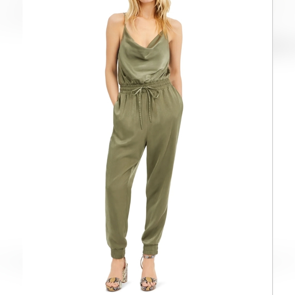 Green Satin Jumpsuit